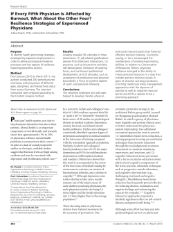 If Every Fifth Physician Is Affected by Burnout, What About the Other