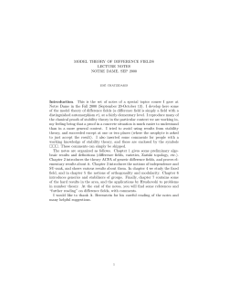 MODEL THEORY OF DIFFERENCE FIELDS LECTURE NOTES