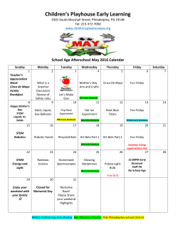 School-Age Calendar and Newsletter May 2016