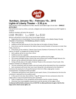 CASH PRIZES: 1st- $300 2nd- $150