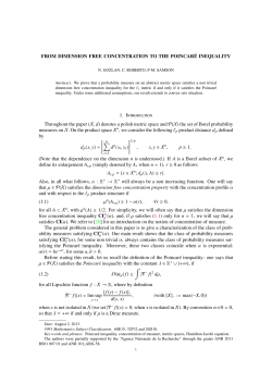 FROM DIMENSION FREE CONCENTRATION TO THE POINCAR ´E