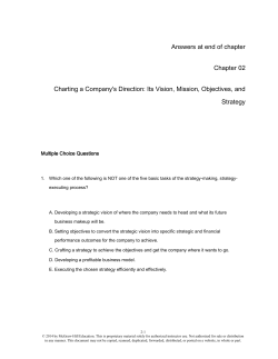 Answers at end of chapter Chapter 02 Charting a Company`s