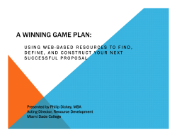 A WINNING GAME PLAN: