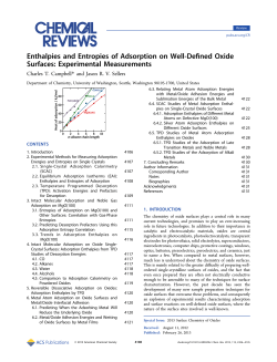 Enthalpies and Entropies of Adsorption on Well