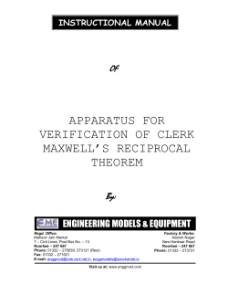 Apparatus for verification of Clerk Maxwell`s Reciprocal Theorem