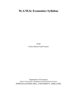 MA/M.Sc Economics Syllabus