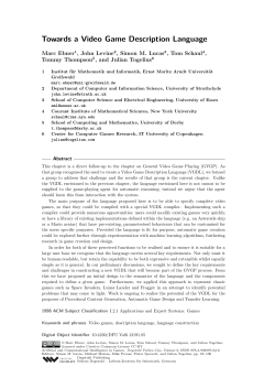 Towards a Video Game Description Language