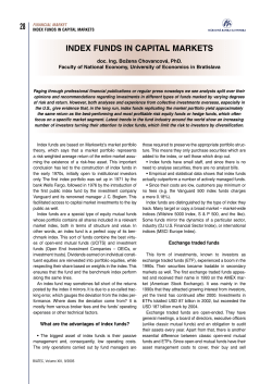 INDEX FUNDS IN CAPITAL MARKETS