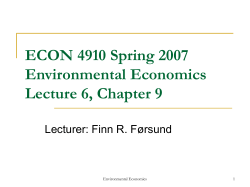 ECON 4910 Spring 2007 Environmental Economics Lecture 6
