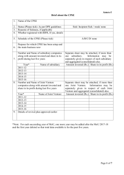 Final Formats of MoU Guidelines