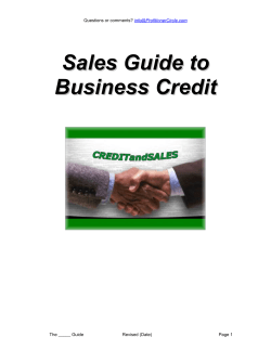 Sales Guide to Credit, Billing, Accounts Receivable