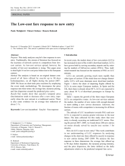 The Low-cost fare response to new entry | SpringerLink