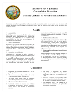 Goals and Guidelines for Juvenile Community Service