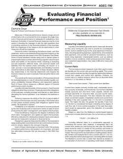 Evaluating Financial Performance and Position1