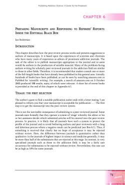 Chapter 6: Preparing manuscripts and responding to referees` reports