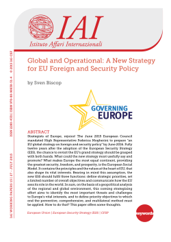Global and Operational: A New Strategy for EU Foreign and Security