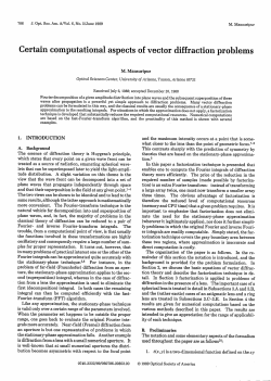 Certain computational aspects of vector diffraction