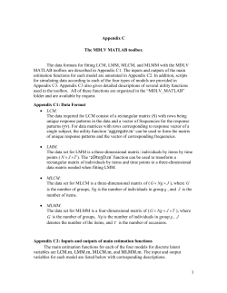 The MDLV MATLAB toolbox