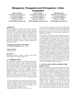 Metagames, Paragames and Orthogames