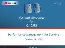 Sysload presentation - Computer Measurement Group