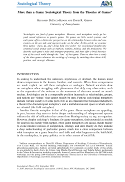 More than a Game: Sociological Theory from the Theories of Games