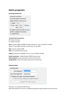 Admin properties Incoming connection Accept Socket Connections