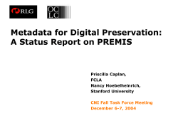 PREMIS - Preservation Metadata: Implementation Strategies