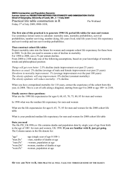 Exercise in life table construction in R