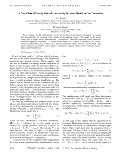 A New Class of Exactly Solvable Interacting Fermion Models in One