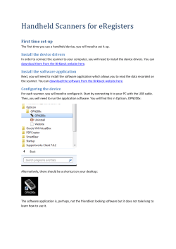 Handheld Scanner for eRegisters setup