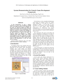 System Demonstration for Generic Game Development Framework