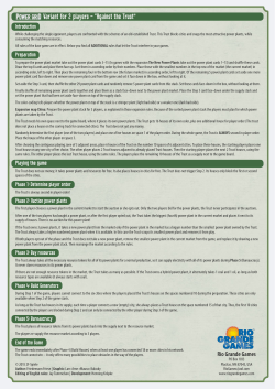 Variant for 2 players – “Against the Trust” Rio Grande Games