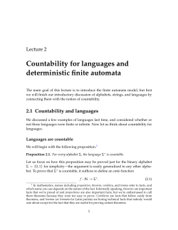 Countability for languages and deterministic finite automata