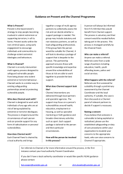 Channel Programme - Prevent for Further Education and Training