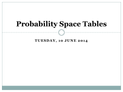 Probability Space Tables