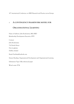 A contingency framework model for Organisational Learning