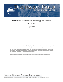 An Overview of Smart Card Technology and Markets