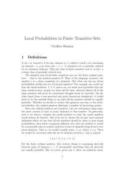 Local Probabilities in Finite Transitive Sets