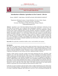 Introduction to Robotics Agriculture in Pest Control: A Review