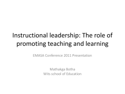 The role of instructional leadership in teaching and learning