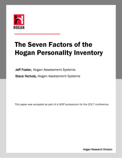 The Seven Factors of the Hogan Personality Inventory