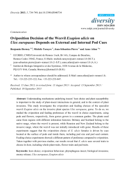 Oviposition Decision of the Weevil Exapion ulicis on Ulex