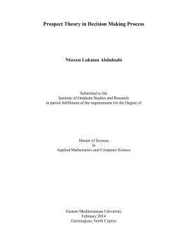 Prospect Theory in Decision Making Process - EMU I-REP