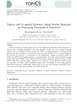 speech Gesturers Adopt Similar Strategies for