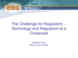 The challenge for ERG in 2007