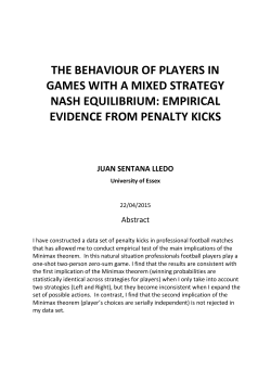 the behaviour of players in games with a mixed strategy nash