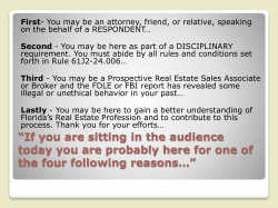 The Administrative Process Chapter 120 and License Discipline