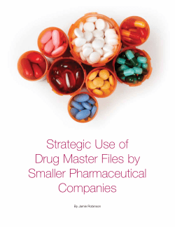 Strategic Use of Drug Master Files by Smaller Pharmaceutical
