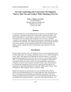 Servant Leadership and Constructive Development Theory: How