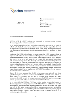 Fair Value Measurement DP - ACTEO